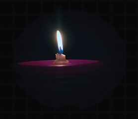 Candle flame in darkness 