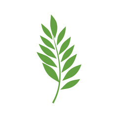 Naklejka premium Green Leaf icon shape fresh flat vector design.