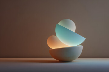 stacked smooth glow in the dark stones on neutral surface creating a tranquil minimal zen backdrop