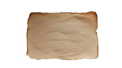 Obraz premium Aged and burnt paper texture with torn edges isolated on transparent background