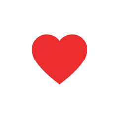 Clean and simple red heart vector with a smooth, rounded shape on a white background. Perfect for greeting cards, stickers, wedding invites, social media graphics, mobile apps and emojis