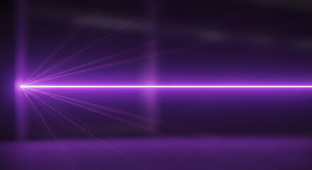 Vivid Purple Laser Beam Illuminating the Darkness with Concentrated Light