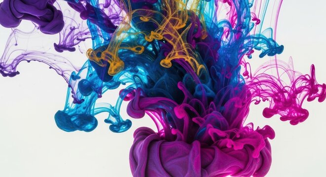 Vibrant mix of colorful inks creating dynamic patterns for artistic designs and creative projects with flair