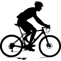 Silhouette of cyclist riding bike bicycle sport fitness exercise outdoor