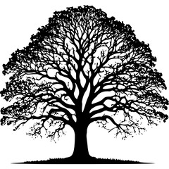 Silhouette tree vector graphic design illustration nature landscape art