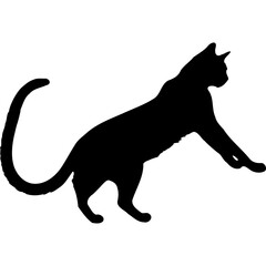 Black cat silhouette vector illustration pet animal feline domestic art