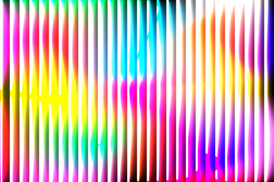 Vibrant vertical colorful glowing stripes on bright background