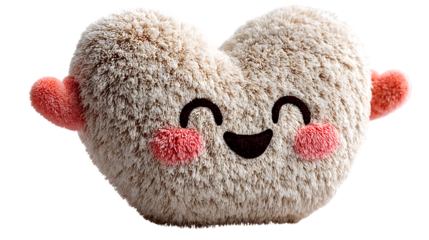 Soft brown teddy heart shape fluffy