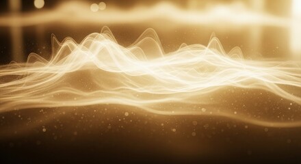 Abstract golden wave background flowing energy lines with particles elegant and modern design for presentations and digital art