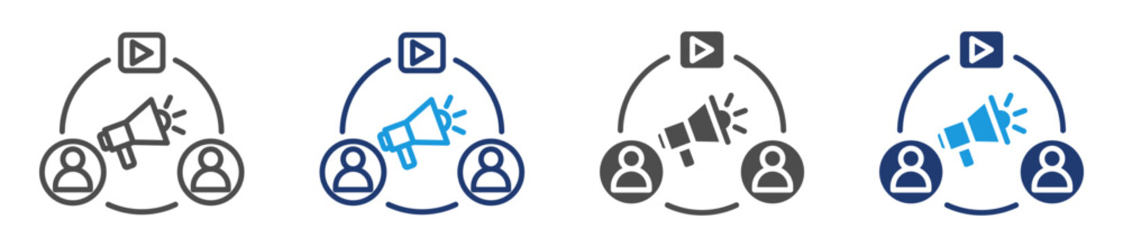 viral content icon set with multiple style