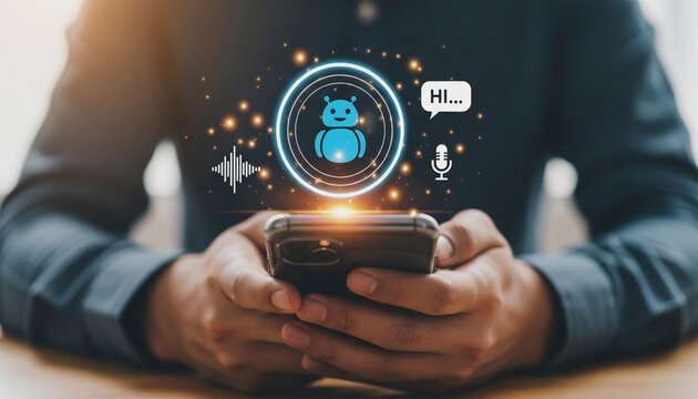 Chatbot Interaction on Mobile App AI Assistant Voice Recognition and Conversational Interface for Communication Tech in