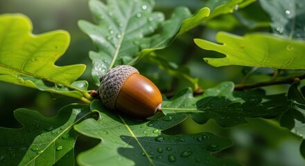 acorn on leaf