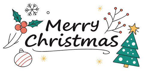 Festive digital Christmas and New Year vector, illustration icon style featuring a gold tree with star, an elegant white greeting text, and  gold snowflakes on a glowing teal violet gradient.