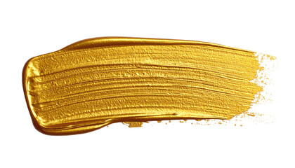 Close-up of gold paint stroke, textured, on a black background