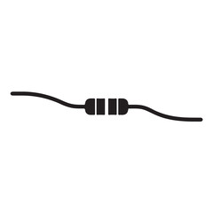 Black and white illustration of a resistor with two wires