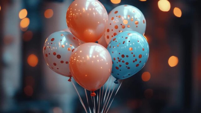 A group of colorful balloons floating high above ground - Powered by Adobe