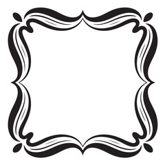 Elegant black ornate frame with floral elements