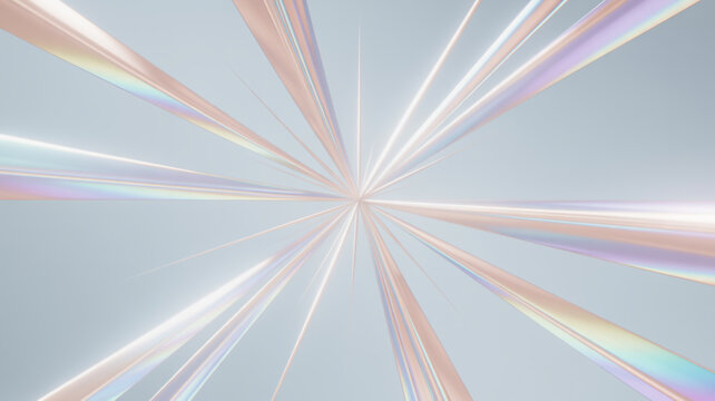 Abstract light rays burst from center on light background, creating a starburst effect