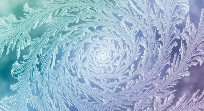 Frozen Swirl A Mesmerizing Dance of Ice Crystals in Abstract Form