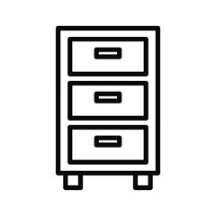 Outline icon of a database cylinder with a test tube inserted, representing data science or laboratory information system concept, isolated on