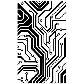 Minimalist download abstract black and white circuit board vector illustration for graphic design projects free image vector