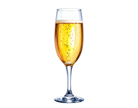 Champagne glass isolated on transparent background. - Powered by Adobe