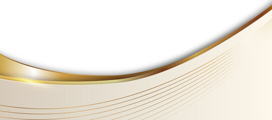 Elegant Beige and Gold Wave Banner