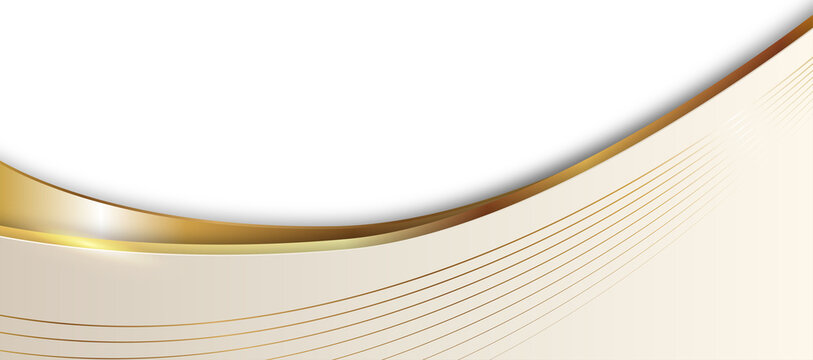 Elegant Beige and Gold Wave Banner