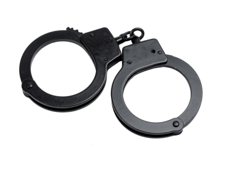 Handcuffs isolated on transparent background.