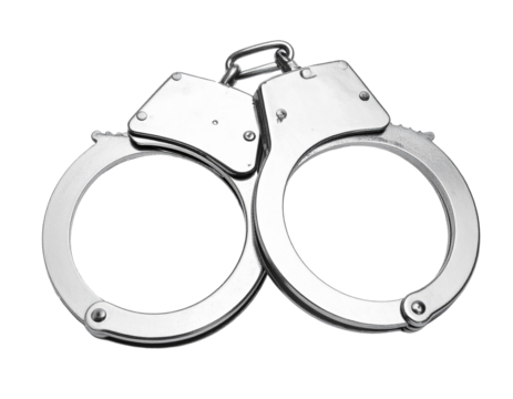 Handcuffs isolated on transparent background.