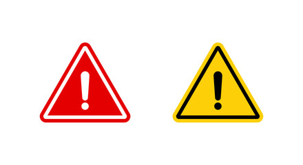 Danger and warning alert triangle icon. Caution sign with exclamation mark symbol