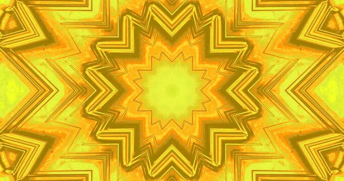 Seamless tunnel video loop with vibrant golden patterns for visual relaxation