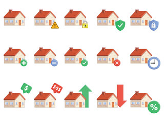 House Building Residential Property Assets Set