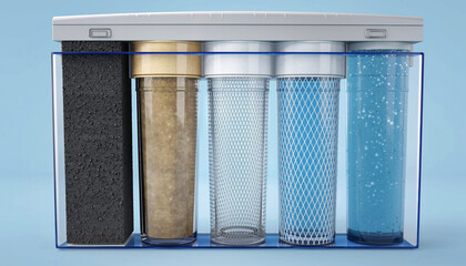 Advanced home water filtration system ensuring clean and safe drinking water for family health, promoting purity and peace of mind with a modern design
