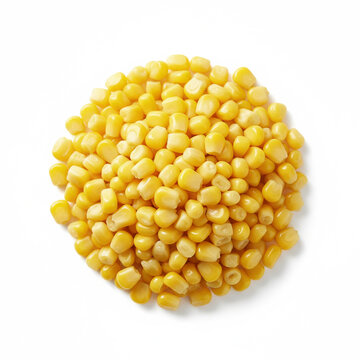 small, neat pile of bright yellow corn kernels (removed from the cob)