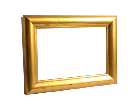 Wooden picture frame isolated on transparent background