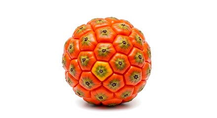Whole Ripe Pandanus Fruit on White Background.