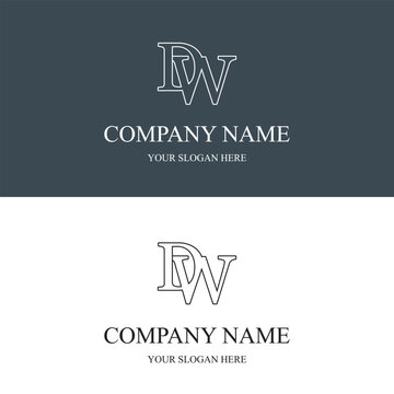 dw logo initial letter luxury royal logo. 