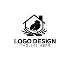 Nest bird nature icon logo