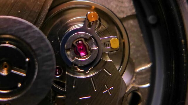 Mechanical Timepiece Inner Movement Macro with Jewel