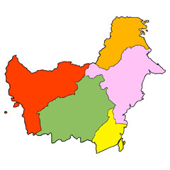 Kalimantan island map illustration hand drawn isolated vector