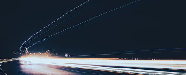 lights of cars with night