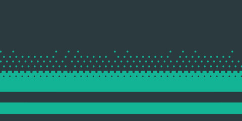 A visually striking abstract design featuring a grid of dots and horizontal bands in shades of green and gray