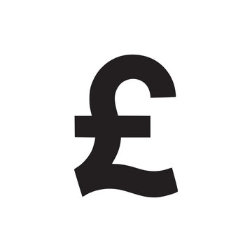 A bold black pound sterling symbol centered on a plain white background in a minimalist composition