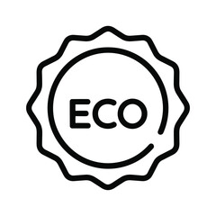 Eco friendly label icon, sustainable product badge, environmental protection symbol