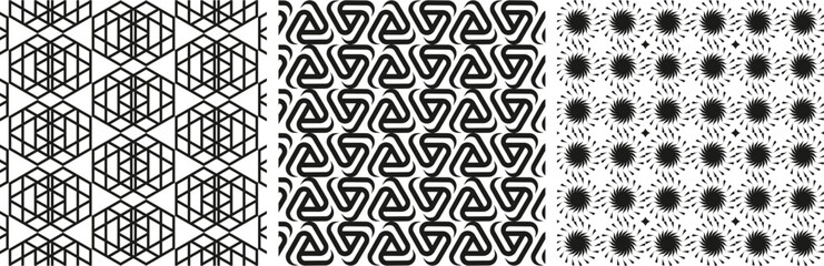 Set Abstract Shapes Pattern Pack Creative Geometric Design Set outline structure, unique triangles and sunray