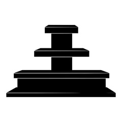 Simple tiered fountain graphic isolated on white background, Vector, illustration