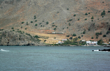 Le village de Finikas à l'ouest de Loutro près d'Anopoli dans les Sfakia en Crète