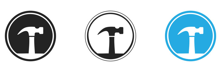 Construction icon set for websites and apps showing home repair and handyman services for home improvement projects and do it yourself tasks