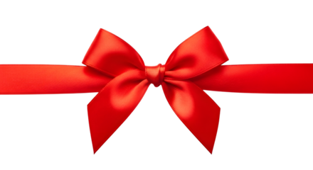 Bright red satin ribbon tied in a bow across a dark background isolated on a transparent background red ribbon 1